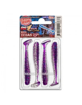 Сет от 4 бр. силиконови примамки Relax Texas Laminat Blister 6см - цвят L318