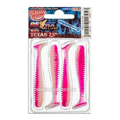 Сет от 4 бр. силиконови примамки Relax Texas Laminat Blister 6см - цвят L519