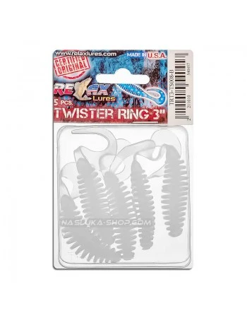 Сет от 5 бр. силиконови примамки Relax Turbo Twister Standard Blister 6.5см - цвят TS008