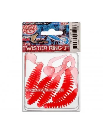 Сет от 5 бр. силиконови примамки Relax Turbo Twister Standard Blister 6.5см - цвят TS095