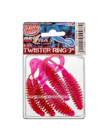 Сет от 5 бр. силиконови примамки Relax Turbo Twister Standard Blister 6.5см - цвят TS447