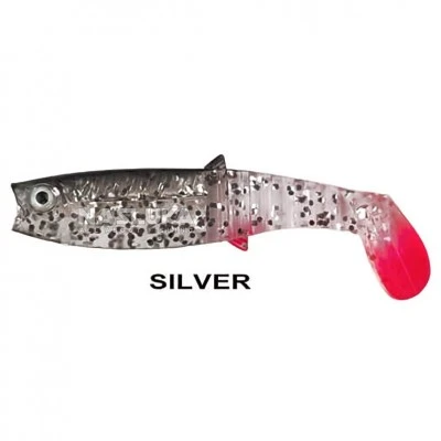 Buster Shad 10см, 5 бр., цвят Silver Пакет силиконови шадове Remixon Buster Shad 10см, 5 бр., цвят Silver