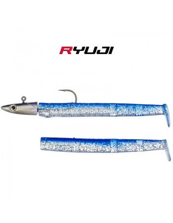 Силиконова примамка с джиг глава Ryuji Maxfish 2+1 - цвят Blue Glit