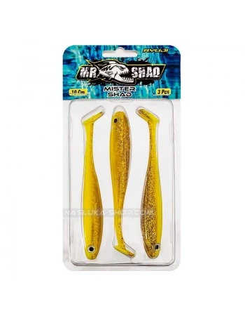 Силиконови шадове Ryuji Mister Shad 10 см - 3 бр. - цвят Chartreuse Glow