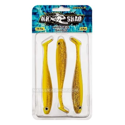 Mister Shad 10 см 3 бр. Chartreuse Glow Силиконови шадове Ryuji Mister Shad 10 см - 3 бр. - цвят Chartreuse Glow