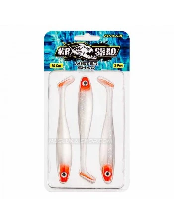 Силиконови шадове Ryuji Mister Shad 10 см - 3 бр. - цвят Red Head UV