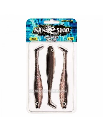 Силиконови шадове Ryuji Mister Shad 10 см - 3 бр. - цвят UV Shad