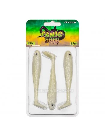 Силиконови шадове Ryuji Panic Shad 9 см - 3 бр. - цвят Pearl White Glow