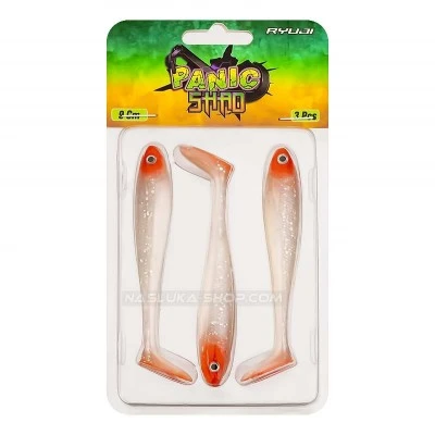 Силиконови шадове Ryuji Panic Shad 9 см - 3 бр. - цвят Red Head UV