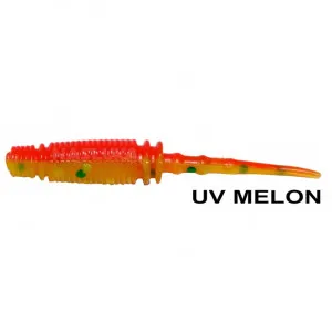 Силиконови примамки Ryuji Rock Worm 4 см, 12 бр., цвят UV Melon