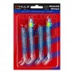 Комплект от 2 джиг глави и 4 тела Ryuji Snake Shad 16 г, Blue Silver