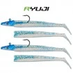 Комплект от 2 джиг глави и 4 тела Ryuji Snake Shad 10 г, Blue Ice