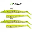 Комплект от 2 джиг глави и 4 тела Ryuji Snake Shad 16 г, Chartreuse UV
