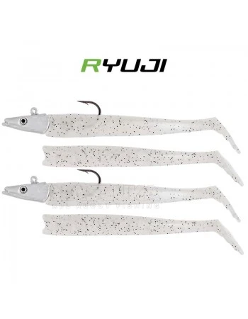 Комплект от 2 джиг глави и 4 тела Ryuji Snake Shad 16 г, Pearl Glow