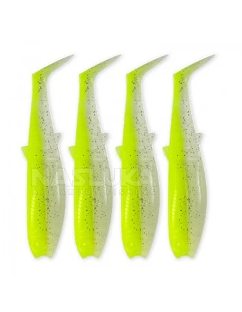 Комплект от 4 бр. силиконови примамки Savage Gear Cannibal Shad 12.5см/20г - Fluo Yellow Glow
