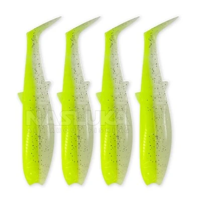 Cannibal Shad 12.5см/20г - Fluo Yellow Glow Комплект от 4 бр. силиконови примамки Savage Gear Cannibal Shad 12.5см/20г - Fluo Yellow Glow