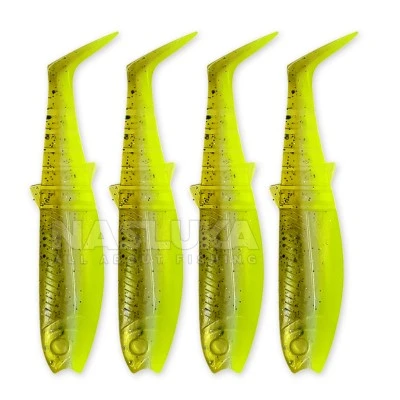 Cannibal Shad 12.5см/20г - Green Pearl Yellow Комплект от 4 бр. силиконови примамки Savage Gear Cannibal Shad 12.5см/20г - Green Pearl Yellow