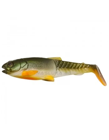 Силиконов шад Savage Gear Craft Cannibal PaddleTail - Olive Pearl Hot Orange