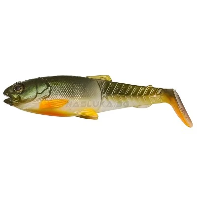 Силиконов шад Savage Gear Craft Cannibal PaddleTail - Olive Pearl Hot Orange