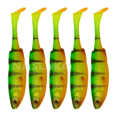 Комплект от 5 бр. силиконови примамки Savage Gear Craft Shad 8.8см/4.2г - Firetiger