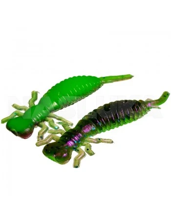 Силиконови ароматизирани ларви Sea Buzz Crazy Larva 5.0см - 5 бр. - цвят Purple Green