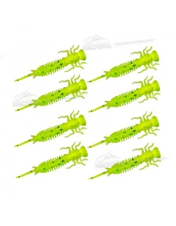 Силиконови примамки-ларви в пакет Senshu Nymph Crawler - цвят Chartreuse
