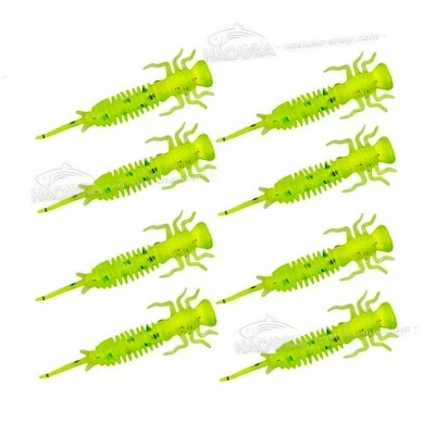 Силиконови примамки-ларви в пакет Senshu Nymph Crawler - цвят Chartreuse