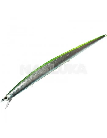 Потъващ воблер за морски риболов Duo Tide Minnow Slim Flyer - Green Back Silver