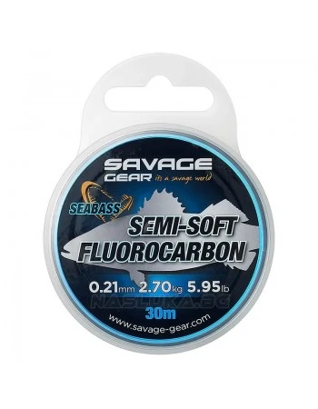 Флуорокарбон за поводи Savage Gear SeaBass Semi-Soft Fluorocarbon - 30м