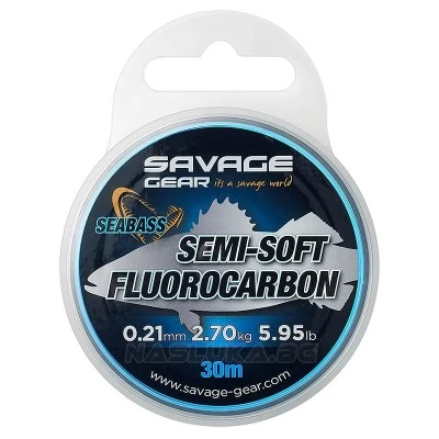 Флуорокарбон за поводи Savage Gear SeaBass Semi-Soft Fluorocarbon - 30м