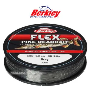 Монофилно влакно Berkley Flex Pike Deadbait, Grey, 300 м Монофилно влакно Berkley Flex Pike Deadbait, Grey, 300 м