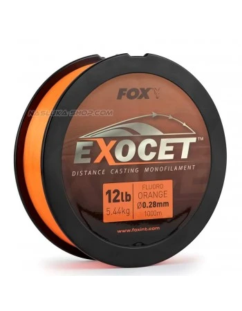 Монофилно шаранджийско влакно Fox Exocet Distance Casting Mono - Fluoro Orange  - 1000м