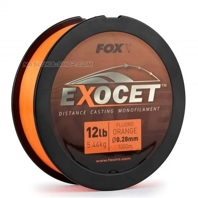 Монофилно шаранджийско влакно Fox Exocet Distance Casting Mono - Fluoro Orange  - 1000м