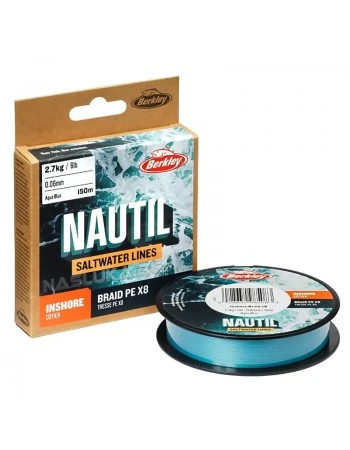8-нишково плетено влакно за морски риболов Berkley NAUTIL Saltwater - 150м