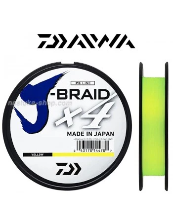 Плетено влакно Daiwa J-Braid X4 135м - Жълто