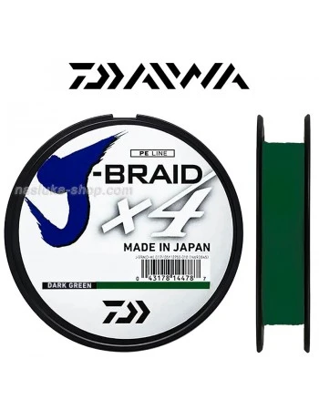 Плетено влакно Daiwa J-Braid X4 135м - Тъмнозелено