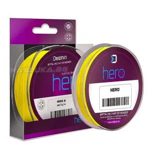 Плетено 8-нишково влакно Delphin Hero 8, Fluo Yellow, 117 м Плетено 8-нишково влакно Delphin Hero 8, Fluo Yellow, 117 м