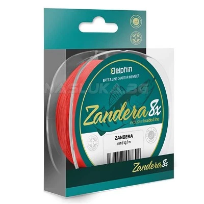 Плетено 8-нишково влакно Delphin Zandera 8X Red - 150м