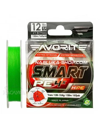 Плетено влакно Favorite Smart PE 4X Light Green - 150м