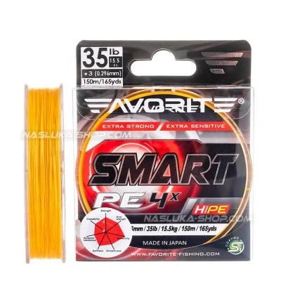 Плетено влакно Favorite Smart PE 4X 150м - Fluo Orange