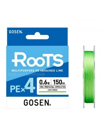 Плетено 4-нишково влакно Gosen Roots PE x4 - Light Green - 150м