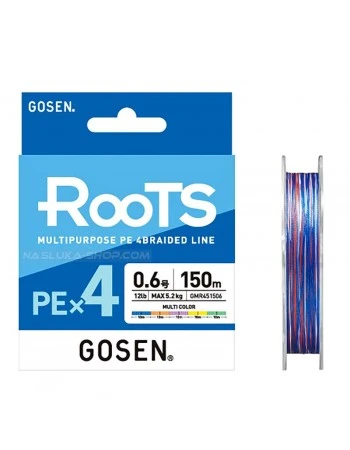 Плетено 4-нишково влакно Gosen Roots PE x4 - Multicolor - 200м