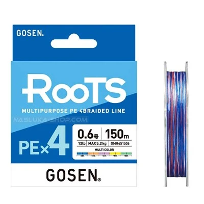 Плетено 4-нишково влакно Gosen Roots PE x4 - Multicolor - 200м