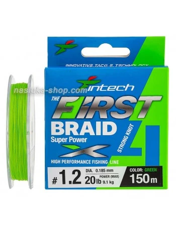 Плетено влакно Intech First Braid x4 - Green