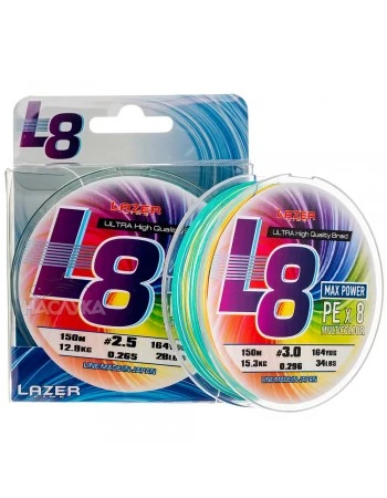 Плетено влакно Lazer PE L8 - Multicolor