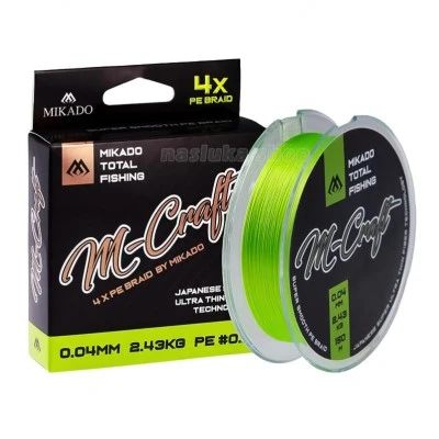 4-нишково плетено влакно Mikado M-Craft Braid, 150м, Fluo