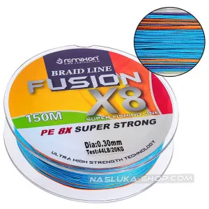 8-нишково плетено влакно Remixon Fusion Braid x8 Multicolor, 150 м 8-нишково плетено влакно Remixon Fusion Braid x8 Multicolor, 150 м