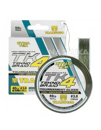 Плетено влакно Trabucco DynaTex TK4 Tekno Braid Dark Green - 150м