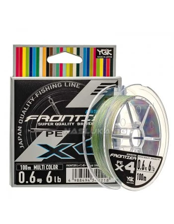 Плетено 4-нишково влакно YGK Frontier x4 - Multi Color - 100м