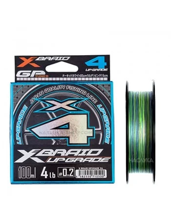 Плетено 4-нишково влакно YGK X-Braid Upgrade X4 - 150м - White/Jigman Green/Marine Blue